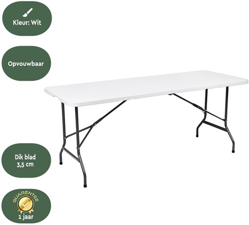 Vouwtafel BRASQ 180x70x74cm FT180 wit 1 Stuk-3