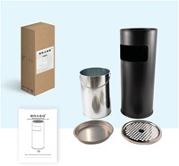 Afvalbak met asbak BRASQ 11 liter AT500 zwart 1 Stuk-4