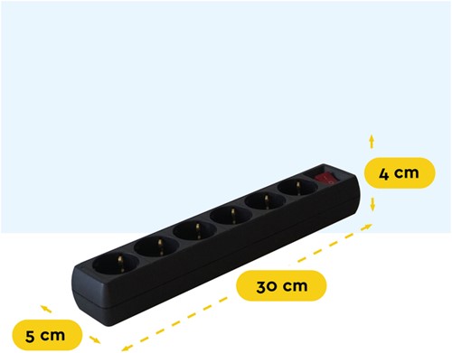 Stekkerdoos BRASQ 6 voudig 5 meter zwart 1 Stuk-2