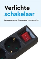 Stekkerdoos BRASQ 6 voudig 5 meter zwart 1 Stuk-1