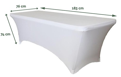 Tafelrok BRASQ 183x76x74cm wit 1 Stuk-2