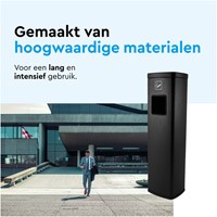 Afvalbak met asbak BRASQ 20 liter AT400 zwart 1 Stuk-3