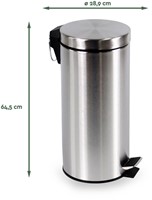 Pedaalemmer BRASQ 30 liter rvs 1 Stuk-2