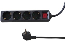 Stekkerdoos BRASQ 4 voudig 5 meter zwart 1 Stuk