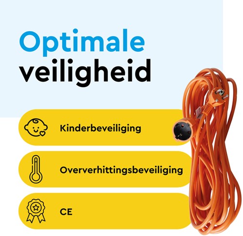 Verlengkabel BRASQ 20m oranje 1 Stuk-3