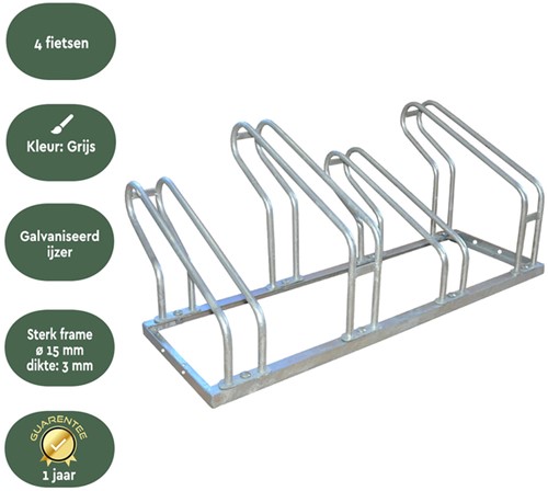 Fietsenrek BRASQ  4 fietsen BS400 zilver 1 Stuk-3