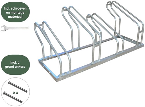 Fietsenrek BRASQ  4 fietsen BS400 zilver 1 Stuk-1