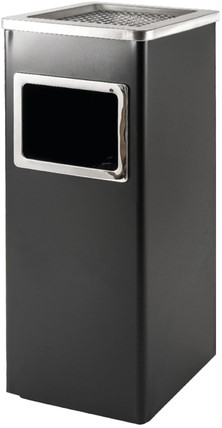 Afvalbak met asbak BRASQ 16 liter AT600 zwart 1 Stuk