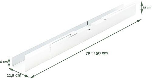 Kabelgoot BRASQ verstelbaar 75-150cm CT100 wit 1 Stuk-2