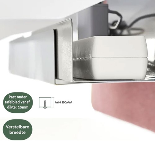 Kabelgoot BRASQ verstelbaar 75-150cm CT100 wit 1 Stuk-1