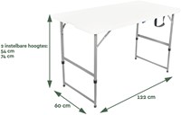 Vouwtafel BRASQ 120x60x74cm FC120 wit 1 Stuk-2