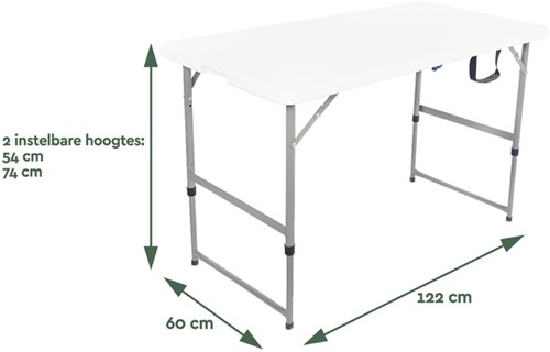 Vouwtafel BRASQ 120x60x74cm FC120 wit 1 Stuk-2