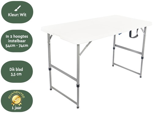 Vouwtafel BRASQ 120x60x74cm FC120 wit 1 Stuk-3