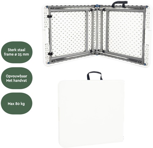 Vouwtafel BRASQ 120x60x74cm FC120 wit 1 Stuk-1