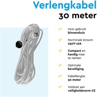 Verlengkabel BRASQ 30m wit 1 Stuk-1