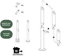 Asbak staand BRASQ AT300 RVS zwart 1 Stuk-4