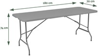 Vouwtafel BRASQ 180x70x74cm FT180 grijs 1 Stuk-2
