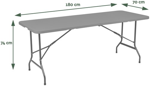 Vouwtafel BRASQ 180x70x74cm FT180 grijs 1 Stuk-2