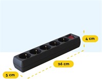 Stekkerdoos BRASQ 5 voudig 5 meter zwart 1 Stuk-2