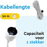 Verlengkabel BRASQ 20m wit 1 Stuk-2