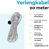 Verlengkabel BRASQ 20m wit 1 Stuk-1