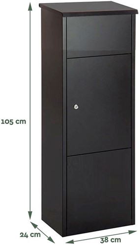 Pakketbrievenbus BRASQ 105x38x24cm PB400 Zwart 1 Stuk-2