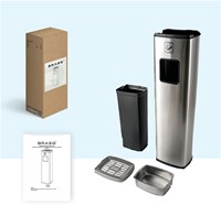 Afvalbak met asbak BRASQ 20 liter AT400 rvs 1 Stuk-4