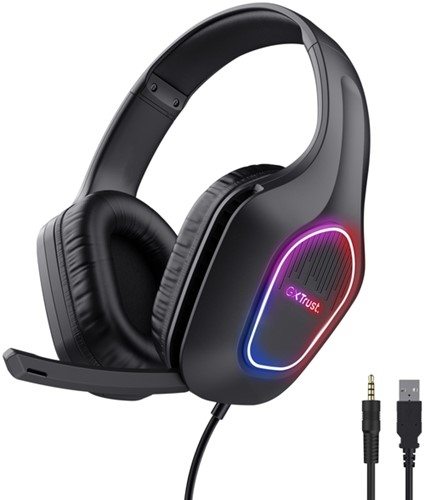 Gaming Headset Trust GXT416 Zirox LED zwart 1 Stuk