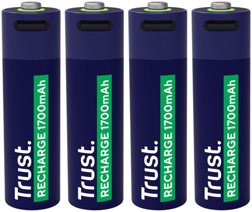Batterij Trust USB-C oplaadbaar AA 4 stuks 4 Stuk