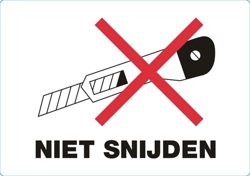 Waarschuwingsetiket niet snijden 500 stuks 1 Rol