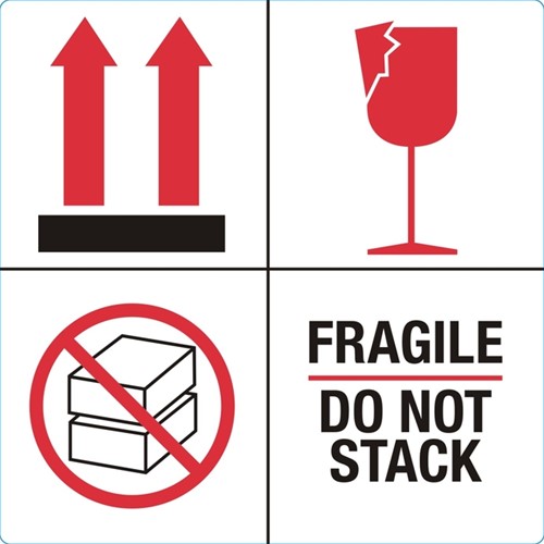Waarschuwingsetiket fragile do not stack 1000st 1 Rol