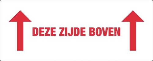 Waarschuwingsetiket deze zijde boven 500 stuks 1 Rol