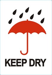 Waarschuwingsetiket keep dry 500 stuks 1 Rol
