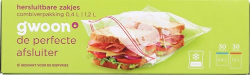 Hersluitbare zak G'woon 30 x 0.4l en 30 x 1.2l 60 Zak