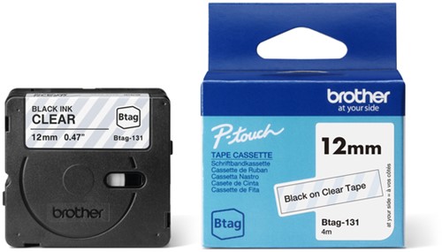 Labeltape Brother Ptouch Btag131 12mm transparant 1 Stuk-3