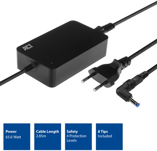 Compacte laptoplader 65W (laptops tot 15.6 inch) 1 Stuk-1
