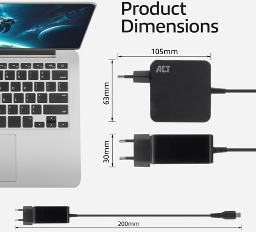 USB-C laptoplader 65W met Power D-profielen 2 m 1 Stuk-4