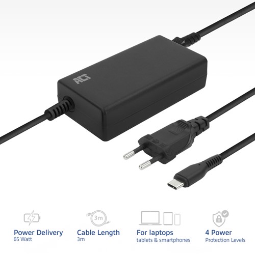 USB-C laptoplader met Power Delivery profielen 65W 1 Stuk-2