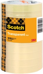 Plakband Scotch 508 15mmx66m transparant 10 rollen 10 Stuk
