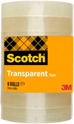 Plakband Scotch 508 19mmx66m transparant 8 rollen 8 Stuk