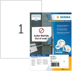 Etiket HERMA 10315 210x297mm wit 100 etiketten 100 Vel