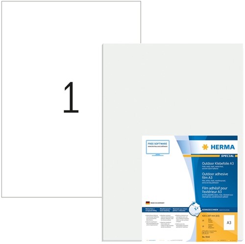 Etiket HERMA 9542 297x420mm weerbest rekbaar 10st 10 Vel