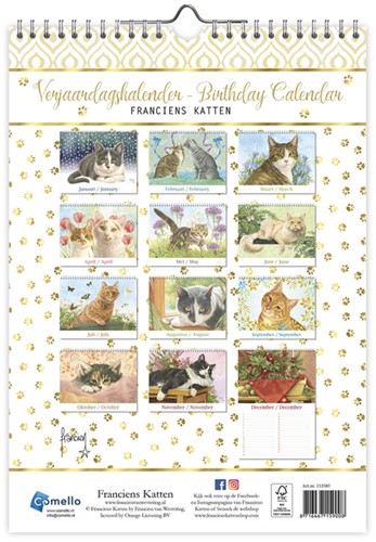 Verjaardagskalender Franciens Katten Jeroen A4 1 Stuk-3