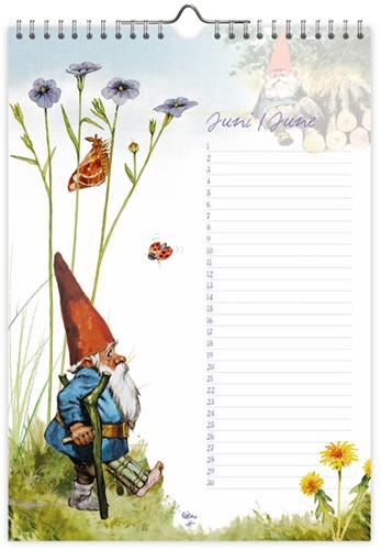 Verjaardagskalender Rien Poortvliet Kabouter A4 1 Stuk-2