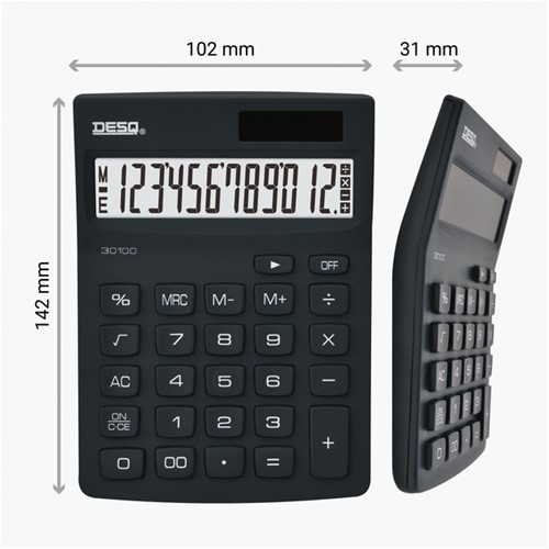 Rekenmachine Desq Compact zwart 1 Stuk-1