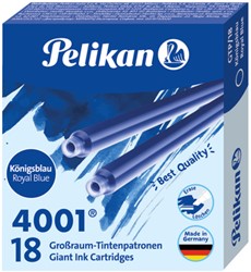 Inktpatroon Pelikan 4001 lang 18st koningsblauw 18 Stuk