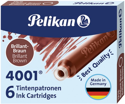 Inktpatroon Pelikan 4001 bruin 6 Stuk