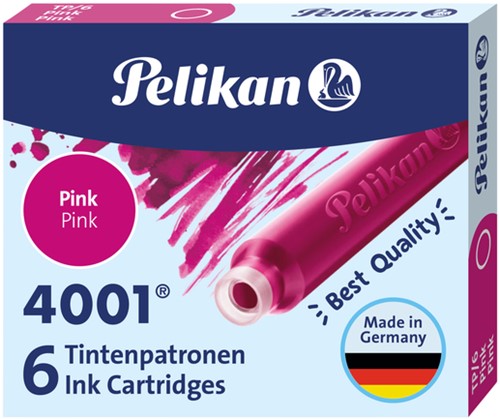 Inktpatroon Pelikan 4001 roze 6 Stuk