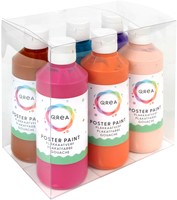 Plakkaatverf Qrea set à 6  fun kleuren 250ml 6 Stuk-1