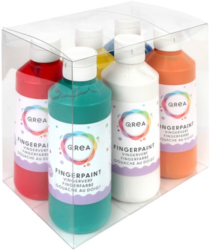 Vingerverf Qrea set à 6 kleuren 250ml 6 Stuk-2